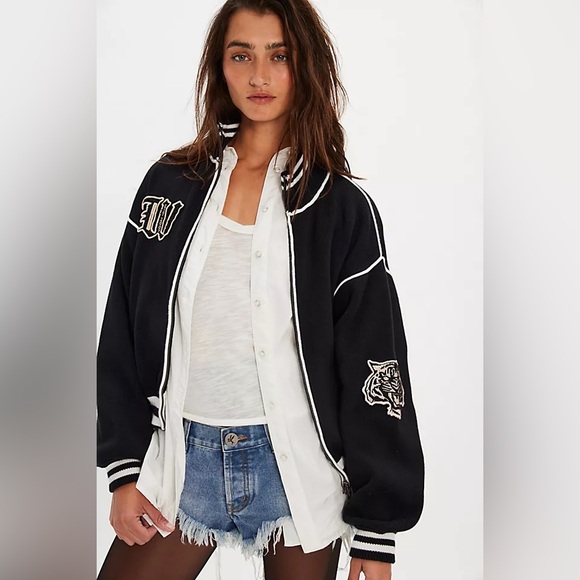 Free People Sweaters - NWT! Free People We The Free First Team Sweater Jacket Sz Large